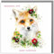 Lola Design Weihnachtskarte für Ehefrau, Fuchs-Design, mit grauem Umschlag