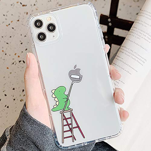 Tybiky Case for iPhone 12 Mini Cases Creative Green Dinosaur Pattern Air Cushion Protective Silicone Airbag Mobile Phone Case Bumper Chic Bling Scratch Resistant Cover for iPhone 12 Mini Prank The