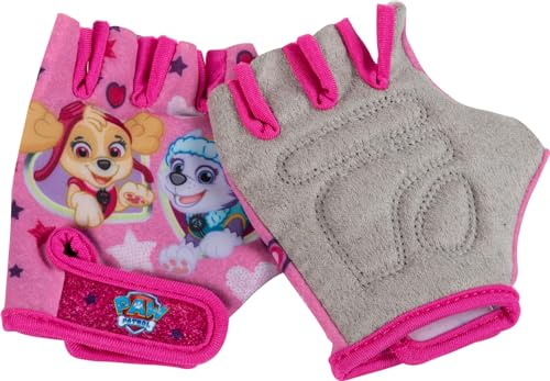 TataWay - Paw Patrol Fahrradhandschuhe | Fingerlos | Spaßige Grafik | Für kleine Sportler, Rosa, Einheitsgröße, Baumwollmischung