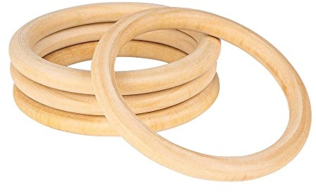 Ideen mit Herz Hochwertige Holzringe zum Basteln | 4 Stück | Ø 10 cm | Stärke: 10 mm | naturfarben