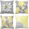 ZHILING 4er Set Kissenbezug 40x40cm Moderne Graue und Gelbe Blumen Gänseblümchen Dekorative Kissenbezüge Wohnkultur Quadratische Kissenbezüge 16x16 Zoll