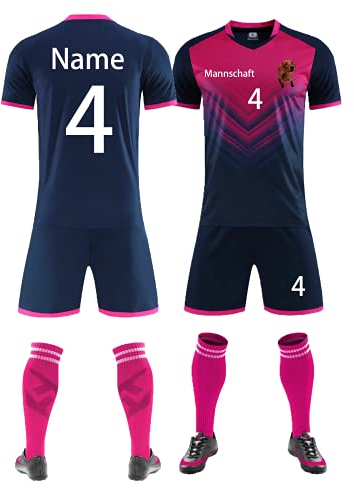 Benutzerdefiniert Trikot T-Shirt Shorts 2 Teiliges Set Jeder Name Nummer Team Logo - Fußballtrikot Kinder Männer Jungen Personalisierte Fußballtrikots