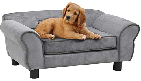 Gecheer Hundesofa Hundebett Hundecouch Katzensofa Grau 72x45x30 cm Plüsch