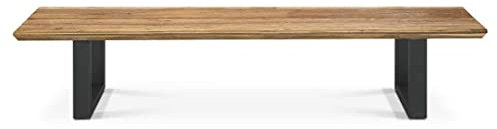 OUTLIV. Orlando 4-Sitzerbank 200 cm aus Edelstahl und recyceltem Teakholz, Jede Bank EIN Unikat