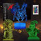 3D Anime Lampe, 3 Muster 16 ColorIllusion Lampe Touch Control Dynamisch Farbwechsel ändern Weihnachtsgeburtstagsgeschenke für Dekor für Kinderzimmer