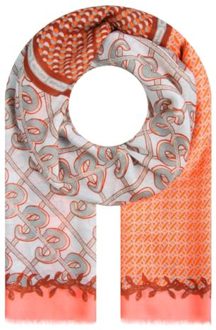 Majea Halstücher Damen Tuch Kopftuch Halstuch Schal Damen-Schal Tücher Damen Stola (880031) (orange 3), Einheitsgröße