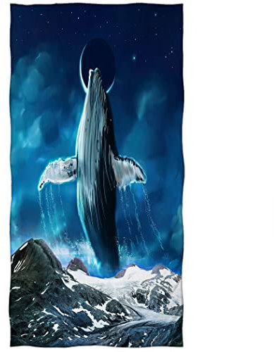 Violetpos Badetuch Riff Wal Wellen Blau 70 cm x 140 cm Strandtuch