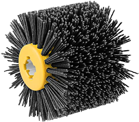 Shineboc Schleifbürsten,120 Körnung 120x100mm Nylonbürste, Polierbürste zum Holzverarbeitung, Grit Bürste Bristle Bürsten für Satiniermaschine Drahtziehrad (Grau)