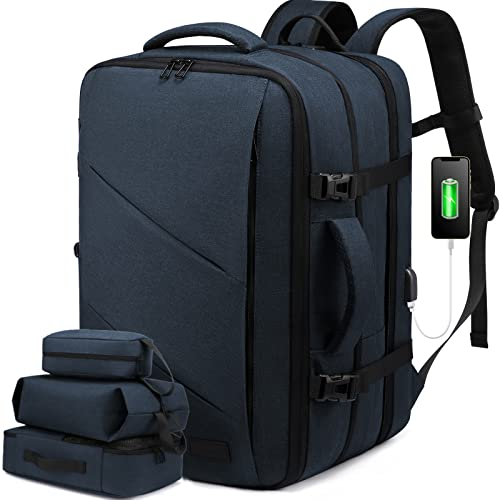 LOVEVOOK Rucksack für Reisen & Flugzeug, Handgepäck für Ryanair & Easyjet, Business Rucksack für Herren & Damen mit 15,6 Zoll Laptop-Fach, Blau