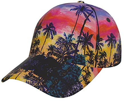 Hawaiian Coconut Tree Baseball Cap Dad Hat Trucker Hat Damen Herren Snapback Verstellbarer Modischer Trendiger Hip Hop Hut Low Profile