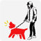 FINGERINSPIRE Banksy Belling Hund Schablone 30x30 cm Wiederverwendbare Banksy Dog Walkers Muster Malvorlage DIY Craft Banksy Theme Schablone Zum Malen Auf Holz Wand Und Möbel, DIY-WH0391-0269-EU18