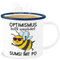 Emaille Becher Blechbecher - Statement - Optimismus heißt umgekehrt Sumsi mit Po I Büro Arbeitskollegen - 300 ml - Weiß Blau - statements bee tasse frohes neues jahr imker tassen new year biene