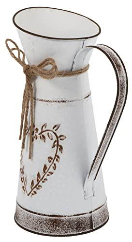 Artibetter Shabby Lait Peut Vase Vintage Métal Fleur Vase Rustique Galvanisé Vase Ferme Décor Cruche Planteur Plante Étain Vase pour Centres De Table Chambre Cuisine Décor