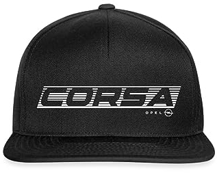 Spreadshirt Opel Corsa Renn Logo Snapback Cap, One Size, Schwarz/Schwarz