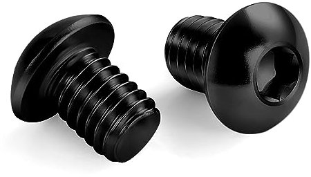 Tornillos de cabeza de botón de 1/4-20 x 1/2 pulgadas, acabado negro de acero inoxidable 18-8, accionamiento hexagonal Allen, totalmente roscado, 50 unidades