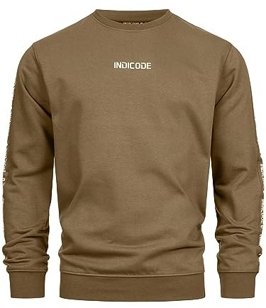 Indicode Herren INKorbin Sweatshirt mit RIPP-Bündchen und Rundhals-Ausschnitt | Sweater aus Baumwoll-Mix Capers, XXL