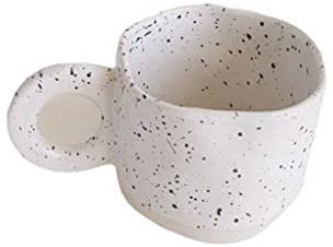 susiodeu Taza de cerámica para salpicaduras de tinta, taza de estilo Vintage INS, mango de anillo, café, Chocolate caliente, estampado moderno, vasos irregulares hechos a mano, Blanco
