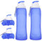 2 botellas plegables de 500 ml, a prueba de fugas, ultraligeras, de silicona, plegable, sin BPA, reutilizable, para senderismo, fitness, deportes al aire libre (azul)