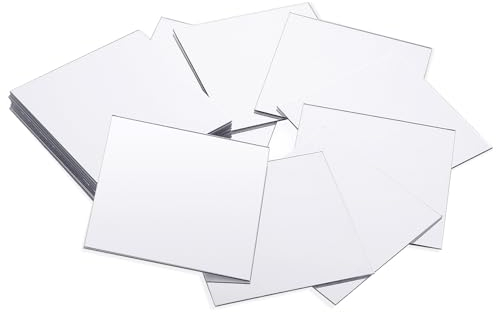Hariendny 25 piccoli specchi quadrati in plastica, autoadesivi, mosaico a specchio, decorazione fai da te, bagno, artigianato (7,5 x 7,5 cm)
