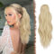 FESHFEN Gewellt Pferdeschwanz Haarteil mit Klammer, 50cm Pferdeschwanz Zopf Extensions Claw Clip in Wavy Ponytail Extension Synthetik Haarverlängerung für Frauen Damen Bleiches Aschblond
