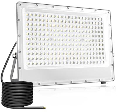 Fosingut Foco LED Exterior 200W, 6500K Blanco Frío Focos LED Interior,288 LEDs IP65 Impermeable Proyector LED Exterior,20000LM Superbrillante Lampara Pared para Jardín,Garaje,Patios,Parque,Terraza