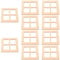 10Pcs Doll House Window Model - Mini Wooden Grids Window Frame Ornaments for Dollhouse Furniture, Handcrafted Beige 7CM, Perfect for 1/12 Scale Dollhouse Decoration