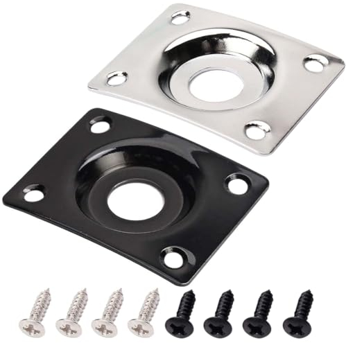 2 Stück Gitarre Jack Platte, Gitarrenbuchse Platte, Gitarre Klinkenbuchse, E-Gitarren-Klinkenplatten, Gitarren-Klinkenbuchsen Mit Schrauben Zum Austausch Alter Oder Beschädigter Gitarreneinsätze