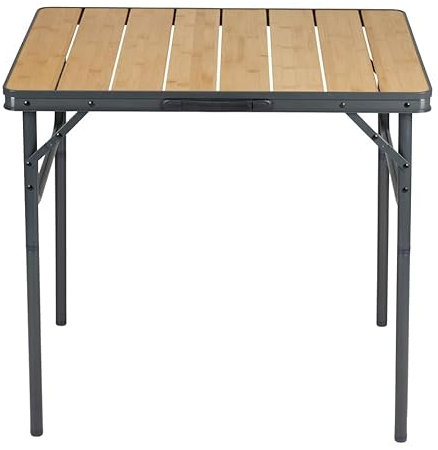 Edco Campe Active Campingtisch Klappbar – Klapptisch – Gartentisch – Klapptisch Camping– Tisch – Höhenverstellbar – 75 x 55 x 31 – 71 cm – Bambus und Aluminium