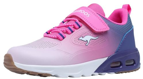 KangaROOS Mädchen Kx-Bases Ev Sneaker, Neon Pink White, 32 EU