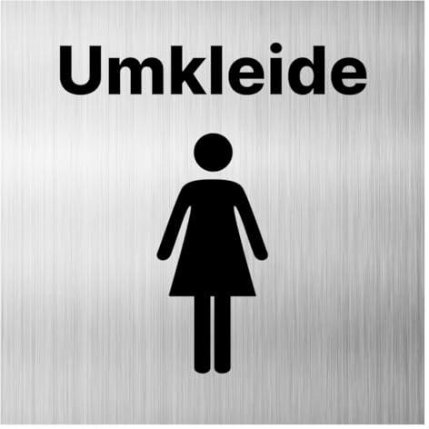Umkleide Damen Herren Schild Dibond/Alu 3 mm 12x12cm mit Klebepad Umkleideschild (Damen)