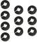 10 rosaces pour tuyaux de chauffage, pour rosaces de recouvrement de 17 mm de diamètre, manchons de tuyaux, radiateurs, pour conduites d'eau, conduites de chauffage, conduites de gaz (noir)