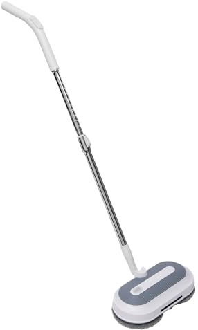 Mopa eléctrica inalámbrica, mopa pulverizadora, mopa de vapor, dos motores de 30 W, tanque de agua de 0,06 Gal, batería de litio de 2000 mAh, longitud y ángulo ajustables