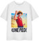 One Piece Luffy Boys Graphic Tee in White | Short Sleeved T-Shirt for Kids | Anime Manga Character Shirt | Monkey D. Luffy Pirate Apparel Top for Him | Japanese Cartoon Merchandise Gift