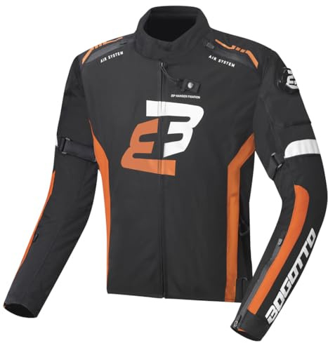 Bogotto GPX Wasserdichte Motorrad Textiljacke, Herren, Schwarz/Orange, XL