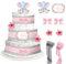 CORNER LACE Baby Shower Pink Elephant Diaper Cake Decorations, Newborn Baby Girl Birthday Party Diaper Cake Supplies Kit, Include Ribbon, Bow Tie, Cake Toppers, Artificial Flowers(Diaper Not Included)