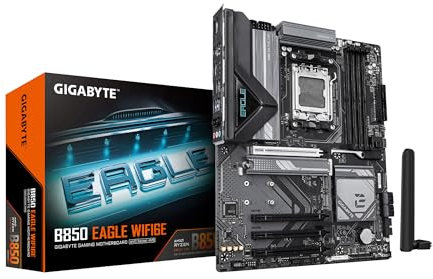 GIGABYTE B850 Eagle WIFI6E AMD AM5 LGA 1718 Motherboard, ATX, DDR5, 3X M.2, PCIe 5.0, USB-C, WIFI6E, 1GbE LAN, EZ-Latch, 5-Year Warranty