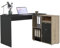 BMG Möbel Eckschreibtisch Leni, Homeoffice Schreibtisch (Anthrazit/Jackson Hickory Oak)
