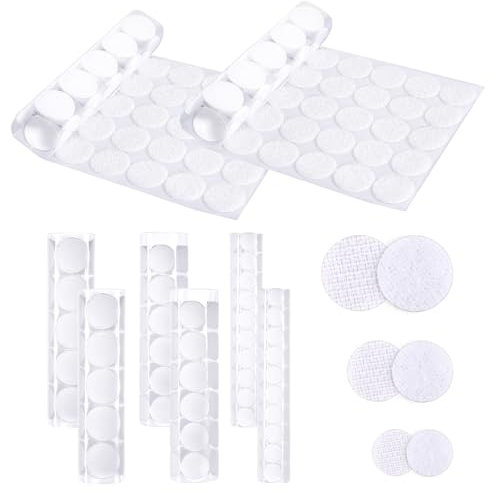 JIEYAO Puntos de autoadhesivos, 10/15/20 mm, 400 unidades, cierre de de doble cara, autoadhesivo, redondo, puntos adhesivos fuertes para papel, metal, plástico, cuero, artesanía