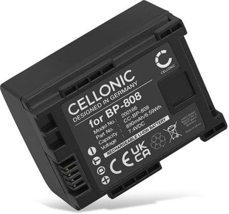 CELLONIC, Battery for Camera compatible with Canon LEGRIA HF200, HF G25, VIXIA BP-808, FS200 (7.4V, 890mAh)