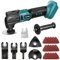 TASDISE Oscillating Multi Tool, Cordless Oscillating Tools for Ma-Kita 18 V Battery 6 Speed 8500-21000RPM, Brushless Motor Oscillating Saw for Sanding, Scraping, 21 Accessories, Without Battery