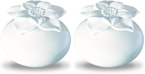 Diffuseur de Parfum par Capillarité Fleur Narcisse Blanc – Diffuseur Huile Essentielle Parfum d’Ambiance et Senteurs Maison – Vase en Céramique et Fleur en Plâtre – Diffusion Naturelle – Zen’Arôme