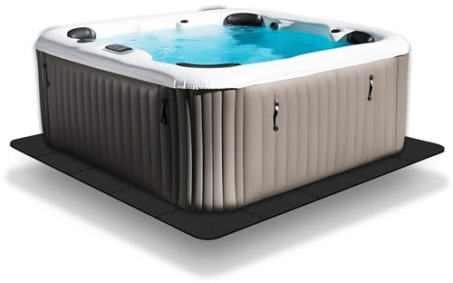 bonsport Whirlpool Unterlage eckig 240cm - Poolunterlage viereckig - Bodenschutzmatte Whirlpoolmatte Outdoor Matte, schwarz