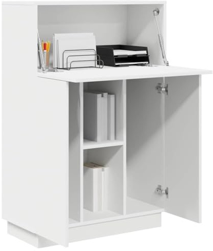 vidaXL Schreibtisch Weiß 71.5 x 31.5 x 106.5 cm Holzwerkstoff | Ein eleganter und moderner Schreibtisch in mattem Weiß, Jede Menge Platz für all deine Sachen,