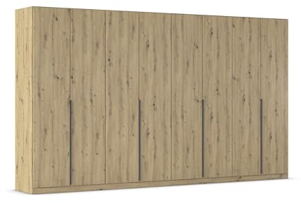 Rauch Möbel Alabama, Kleiderschrank, Farbe Eiche Artisan, Breite 360 cm | Schrank, 8-türig, 3 Schubladen, Zubehör Classic, für Schlafzimmer, Kinderzimmer, Ankleidezimmer, Garderobe, Flur