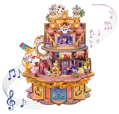 Tonecheer Spieluhr Holz 3D Puzzle, DIY Modellbausatz für Erwachsene, Drehbare Musikbox, Holzpuzzle Geschenke zur Hausdekoration Geschenk für Geburtstag Weihnachten（Träume Wandern）