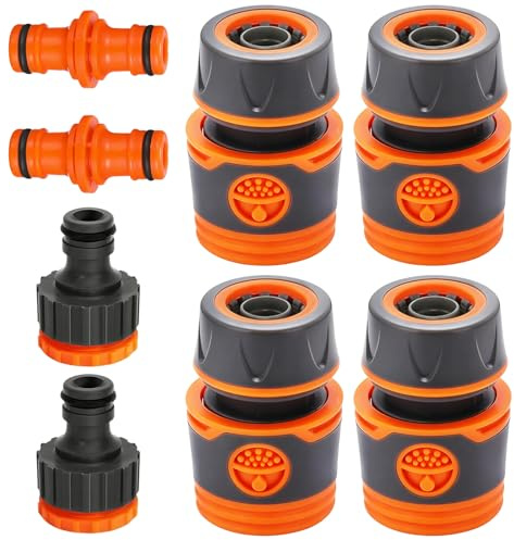 Schlauchverbinder 1/2 Zoll Schlauchverbinder 13 mm mit Schlauchkupplung | Doppelstecker Gartenschlauch Verlängerung Kupplung Schlauch Kupplung Set Schlauchkupplung Zubehör