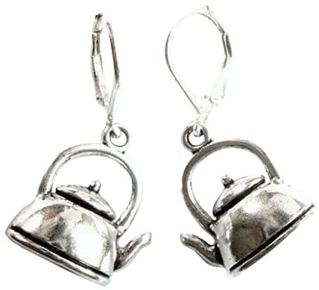 Teapot Earrings Silver Plated