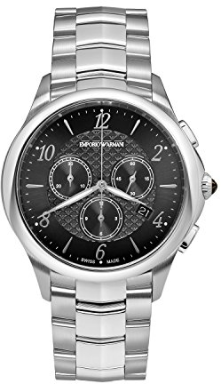 EMPORIO ARMANI SWISS Herren Chronograph Quarz Uhr mit Edelstahl Armband ARS8700