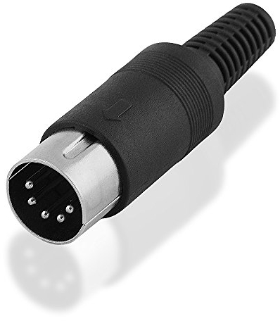 BestPlug Stereo Audio 5pol MIDI Stecker Lötversion Schwarz (verbessere Version v.2.9)