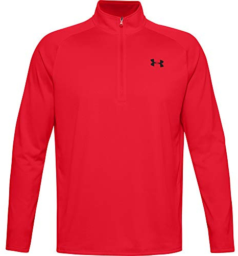 Under Armour Men's Tech 2.0 1/2 Zip - Long Sleeve - Tops - Red/Black SM
